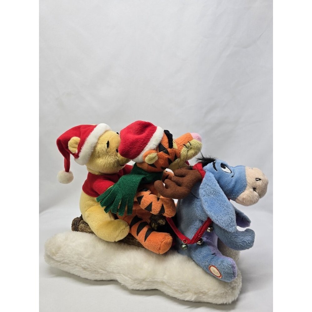 Gemmy Disney Winnie the Pooh Tigger Eeyore Christmas Sleigh Music/Motion Tested